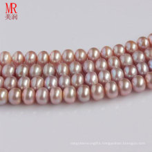 9-10mm Lavender Freshwater Pearl Strands, Button Round